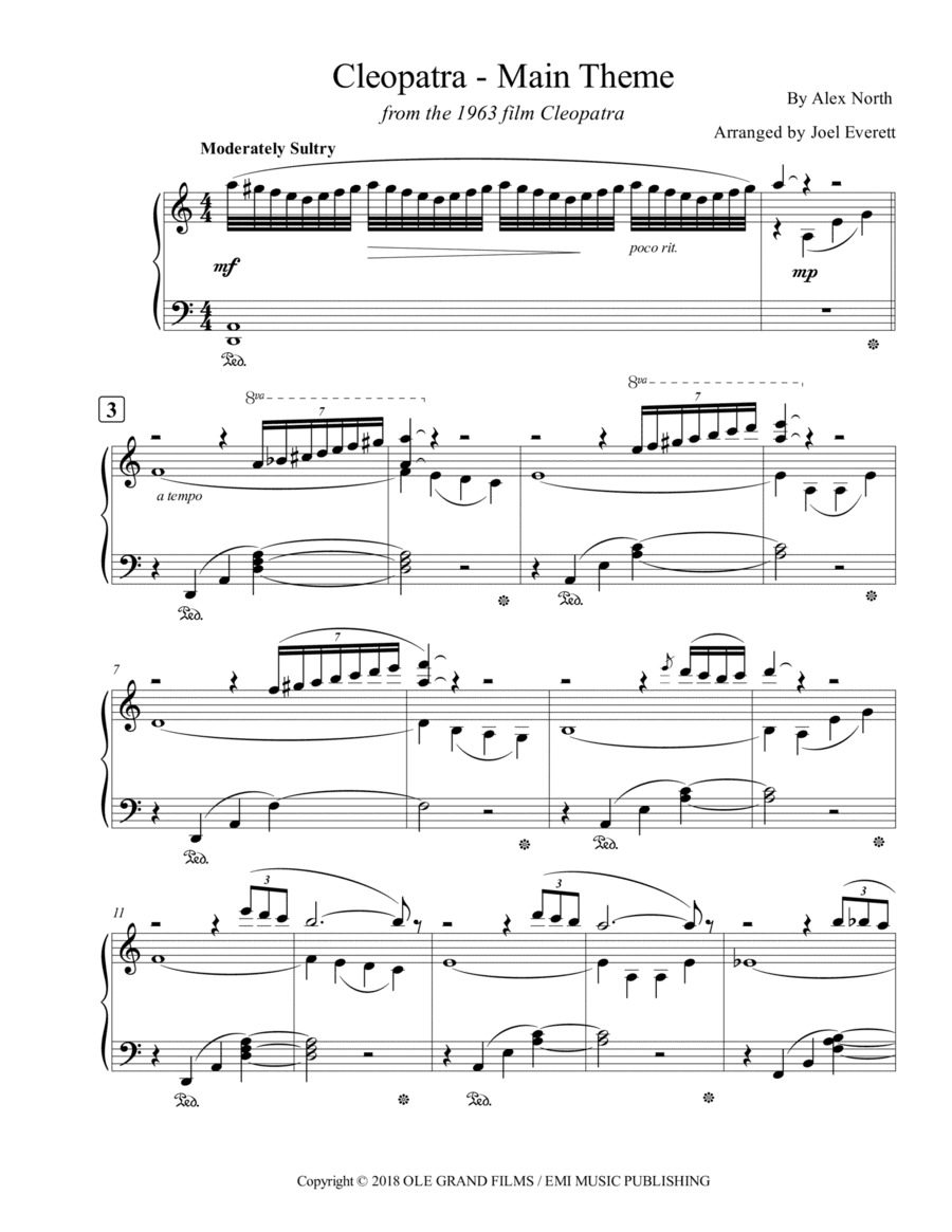 Cleopatra - Main Theme (arr. Joel Everett)