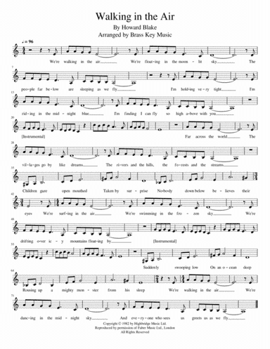 Walking In The Air (arr. Brass Key Music)