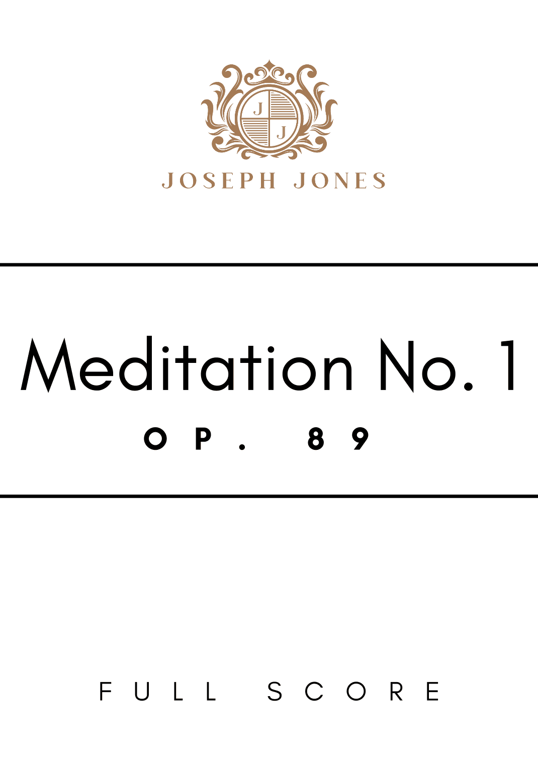 Meditation No. 1, Op. 89 - Score Only