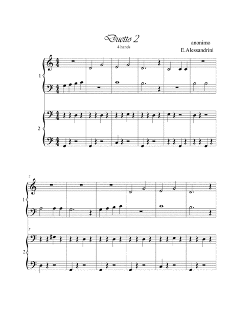 Duetto 2 for 4 hands (arr. Ester Alessandrini)