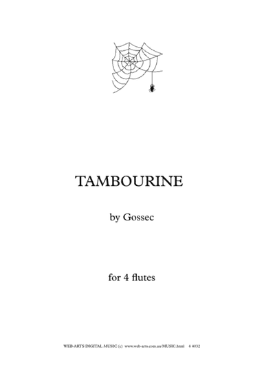 TAMBOURINE for 4 flutes - GOSSEC (arr. WEB-ARTS Digital Music)