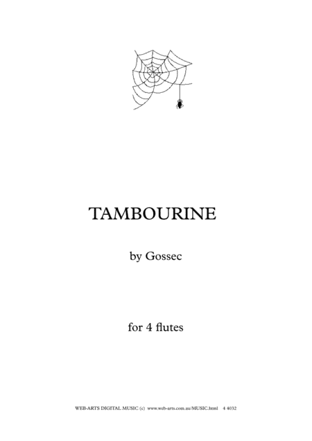 TAMBOURINE for 4 flutes - GOSSEC (arr. WEB-ARTS Digital Music)