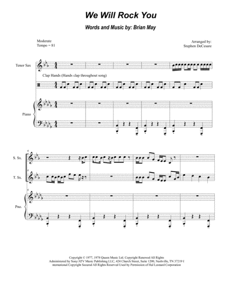 We Will Rock You (arr. Stephen DeCesare)