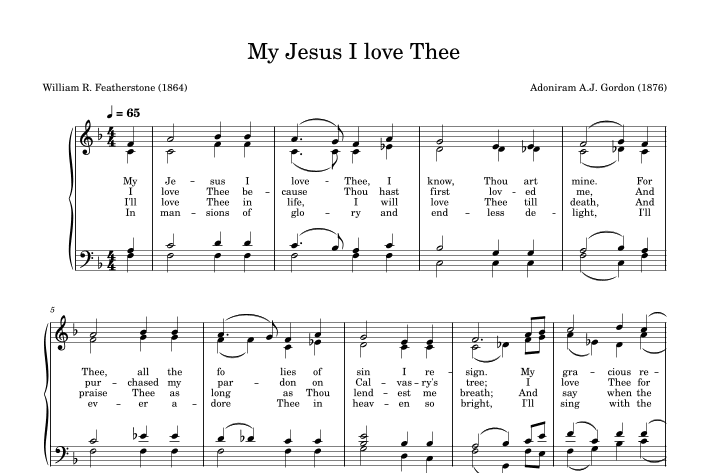 My Jesus I Love Thee (arr. Elias Bonya)