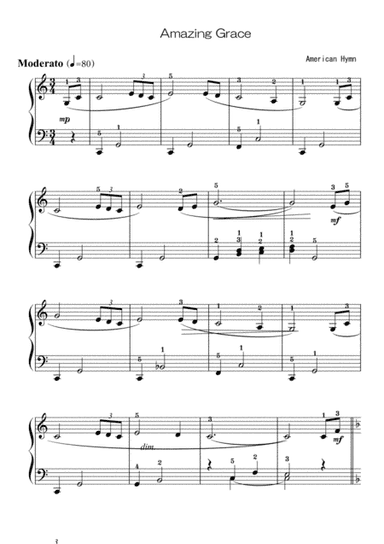 Amazing Grace easy piano solo (arr. pacomusique)