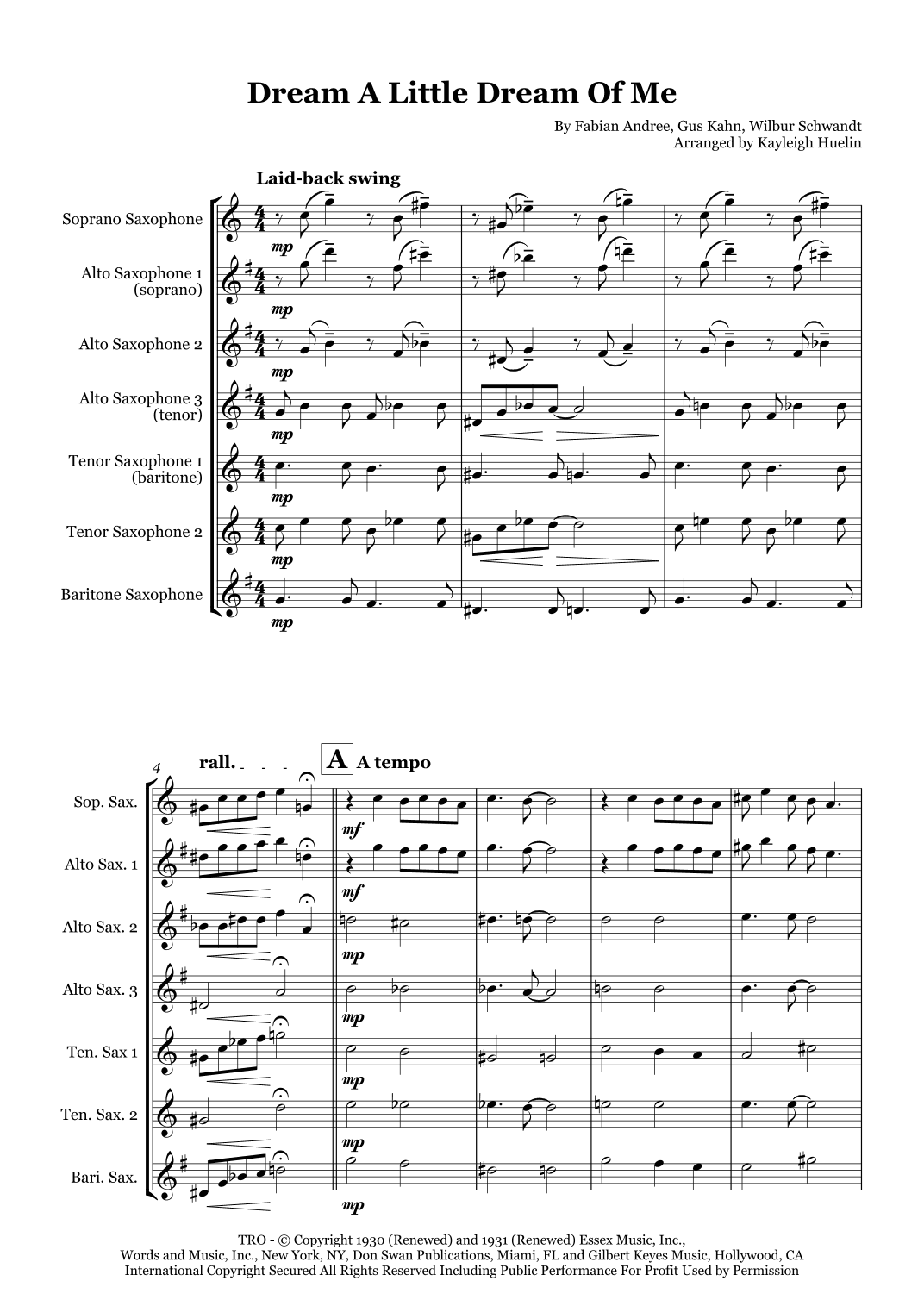 Dream A Little Dream Of Me (arr. Kayleigh Huelin)