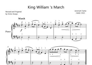 King William's March - Easy Piano Sheet Music (arr. Victor Araújo)