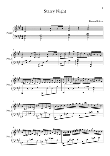 Starry Night from Unspoken Words Piano Collection