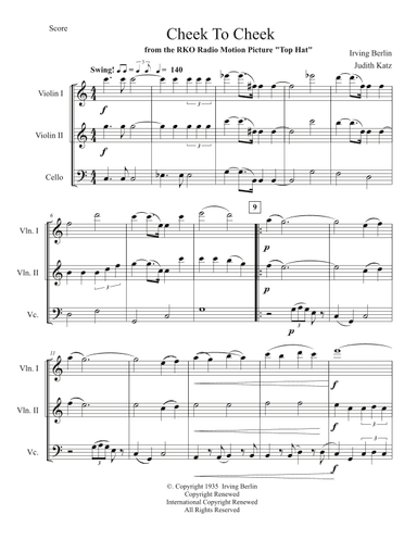 Cheek To Cheek (arr. Judith Katz)