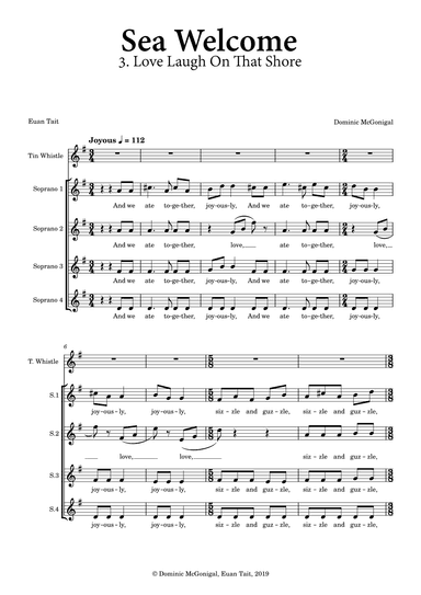 Sea Welcome - Love Laugh (4 Sopranos, Tin Whistle)
