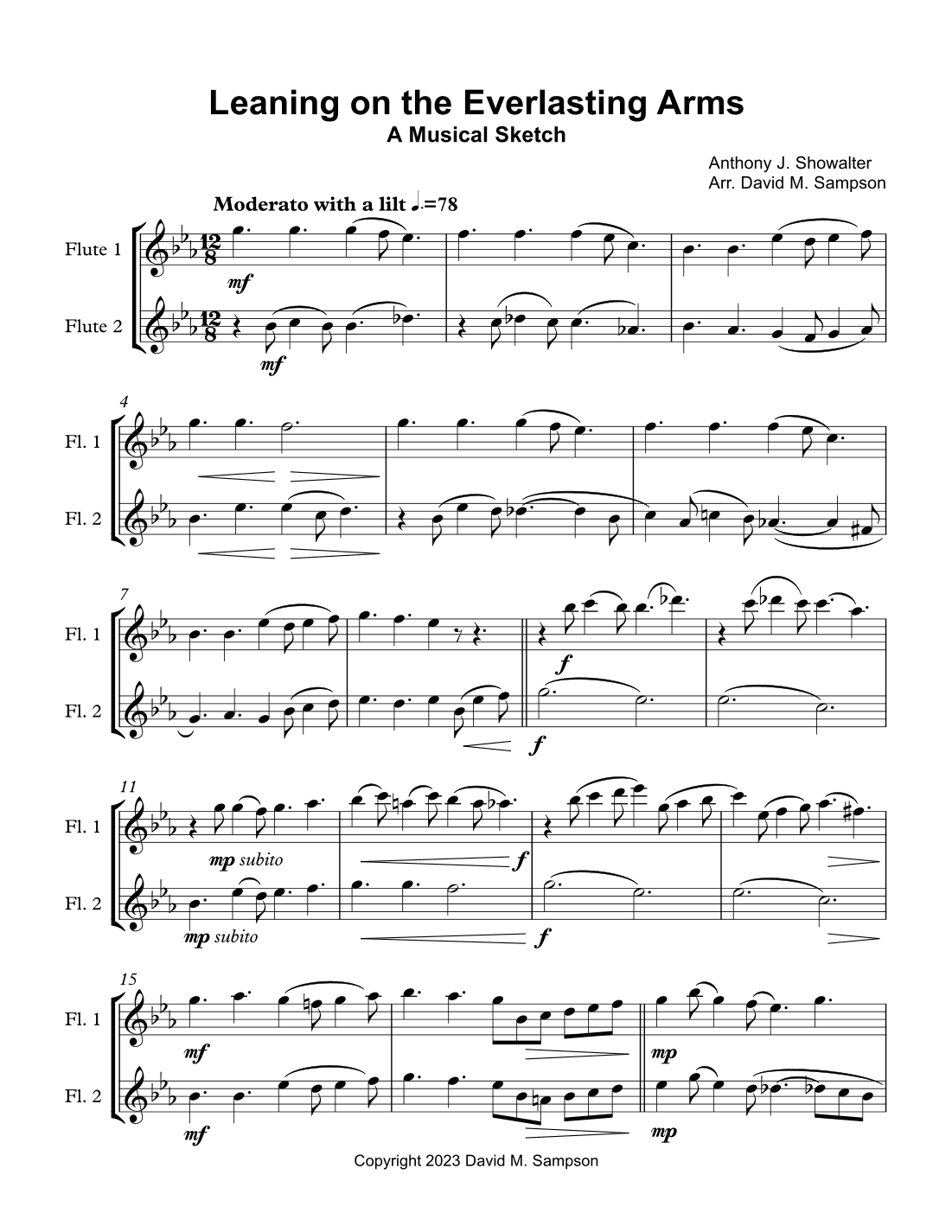 Leaning on the Everlasting Arms (arr. David M. Sampson)