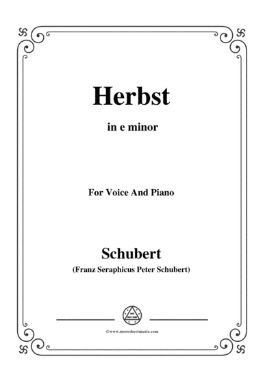 Schubert-Herbst(Autumn),in e minor,D.945,for Voice and Piano (arr. MSM)