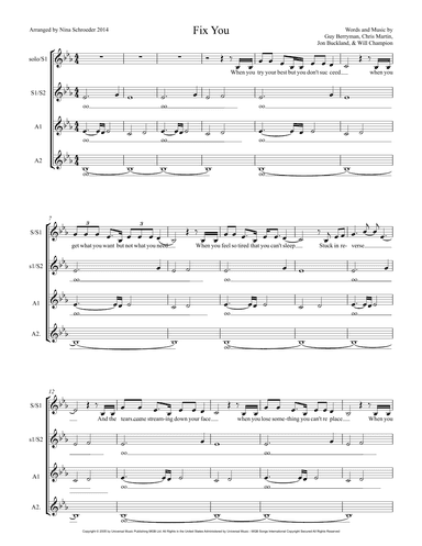 Fix You (arr. Nina Schroeder)