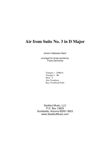 Air on a G String (Air from Suite No. 3 in D Major) (arr. Frank Darmiento)