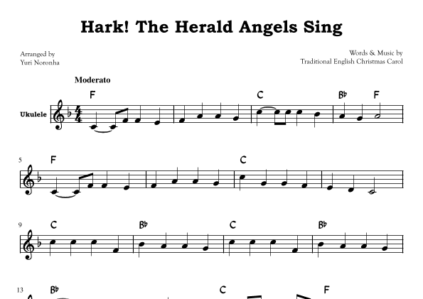Hark! The Herald Angels Sing - For Ukulele (Hark The Herald Angels Sing - Christmas Carol) (arr. Yuri Noronha)