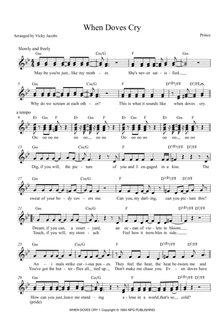When Doves Cry (arr. Vicky Jacobs)
