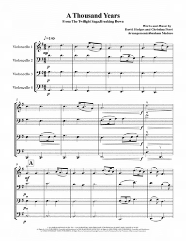 A Thousand Years (arr. Abraham Maduro)