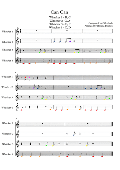Can Can for 8 Notes Diatonic Boomwhackers (arr. Roxana Belibou)