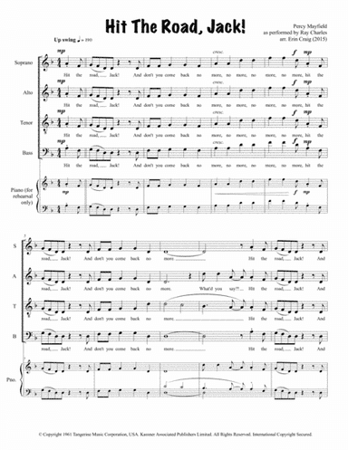 Hit The Road Jack (arr. Erin Craig)