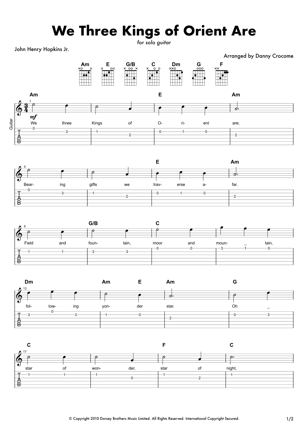We Three Kings Of Orient Are (arr. Danny Crocome)