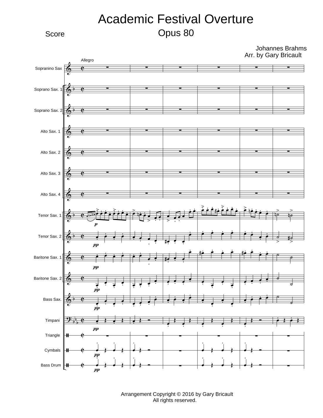 Academic Festival Overture - Opus 80 (arr. Gary Bricault)