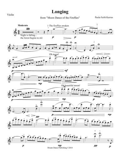 Longing (from Moon Dance of the Fireflies) violin solo part