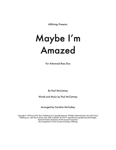 Maybe I'm Amazed (arr. Caroline McCaskey)