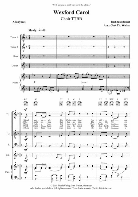 Wexford Carol (arr. Gert Th. Walter)