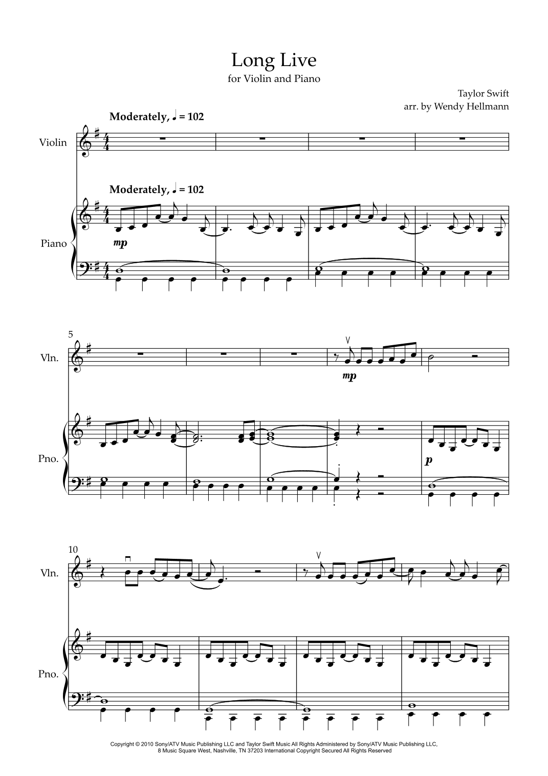 Long Live (arr. Wendy Hellmann)