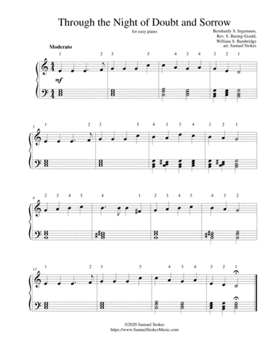 Through the Night of Doubt and Sorrow - for easy piano (arr. Samuel Stokes)