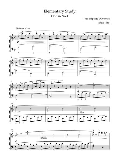 Duvernoy - Study Op.176 No.4 (arr. KP82 Music)