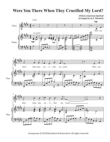 Were You There When They Crucified My Lord (baritone-tenor vocal solo with piano) (arr. K.J. Murdock)