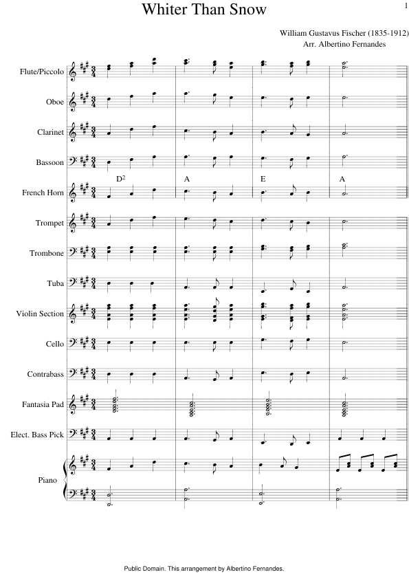 Whiter Than Snow - Score Only (arr. Albertino Fernandes)