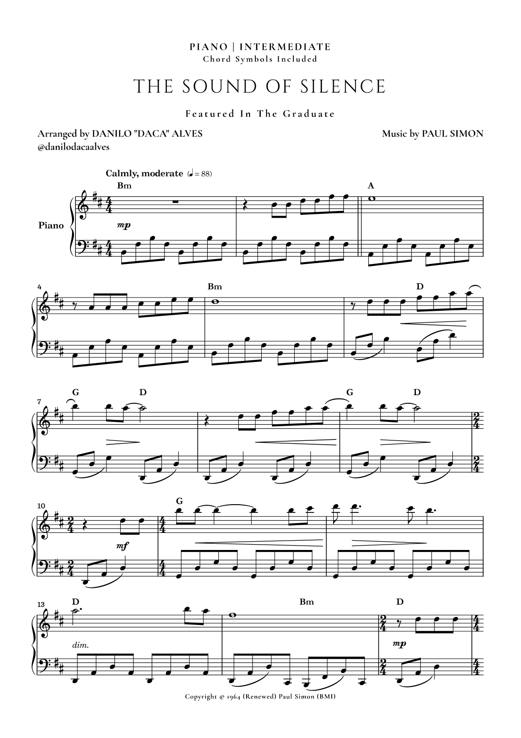 The Sound Of Silence (arr. Danilo "Daca" Alves)