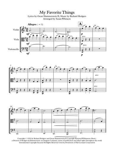 My Favorite Things (arr. Susan Whitacre)