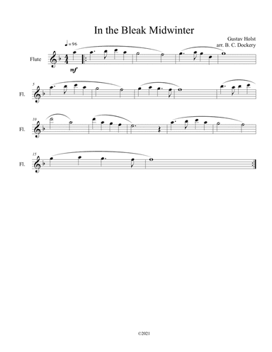 In the Bleak Midwinter (Flute Solo) (arr. B. C. Dockery)