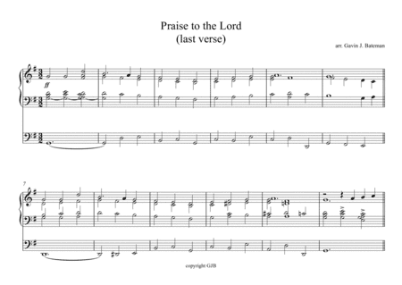 Praise to the Lord (arr. Gavin Bateman)