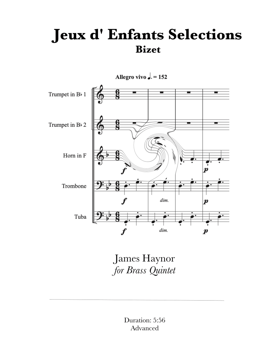 Jeux d' Enfants Selections for Brass Quintet (arr. James Haynor)