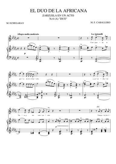 El duo de la Africana (arr. Renata Varnagirytė)