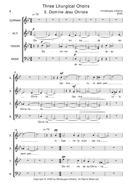 Three Liturgical Choirs: 3. Domine Jesu Christe