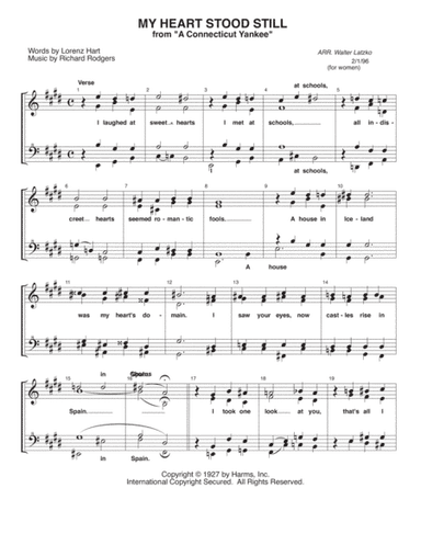 My Heart Stood Still (arr. Walter Latzko)