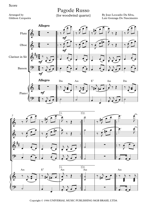Pagode Russo (arr. Gildson Cerqueira)
