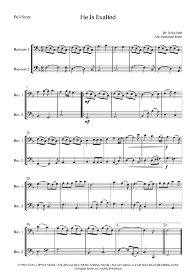 He Is Exalted (arr. Fernando Britto)
