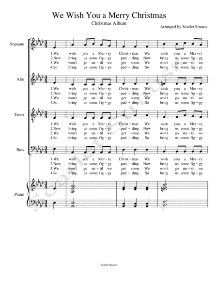 We wish you a Merry Christmas (arr. Scarlet Strauss)