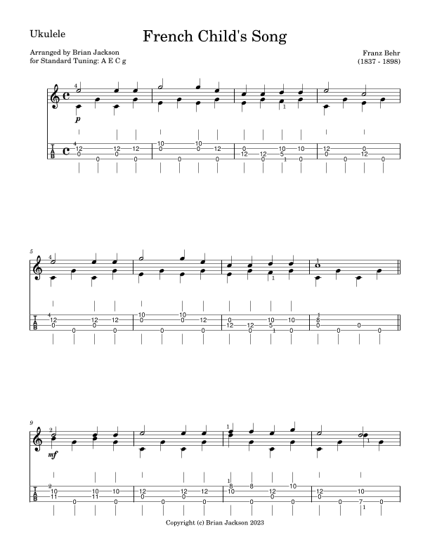 French Child's Song (arr. Brian Jackson)