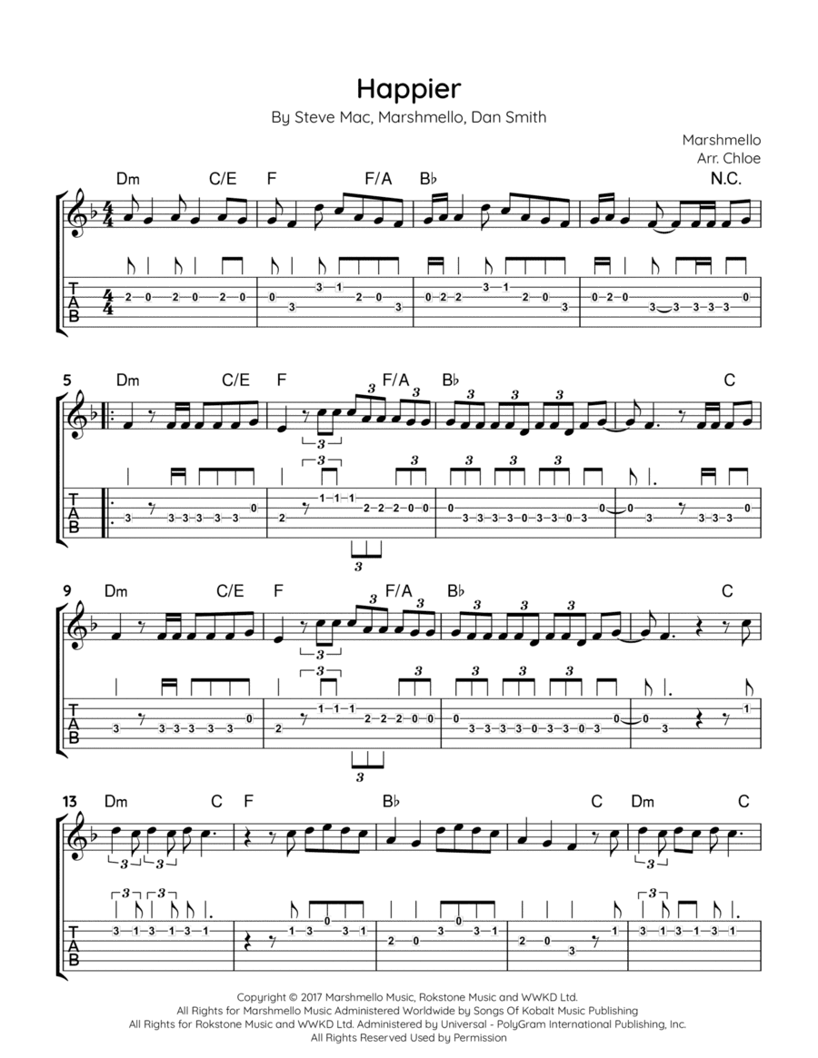 Happier (arr. Chloe)