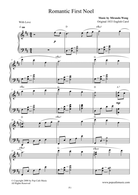 Romantic First Noel (arr. Miranda Wong)