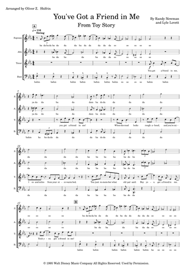 You've Got A Friend In Me (arr. Arranged by Oliver. Z Shifrin)