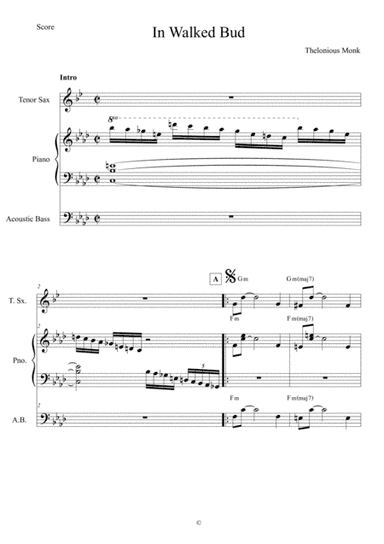 In Walked Bud (arr. Anderson Quevedo)