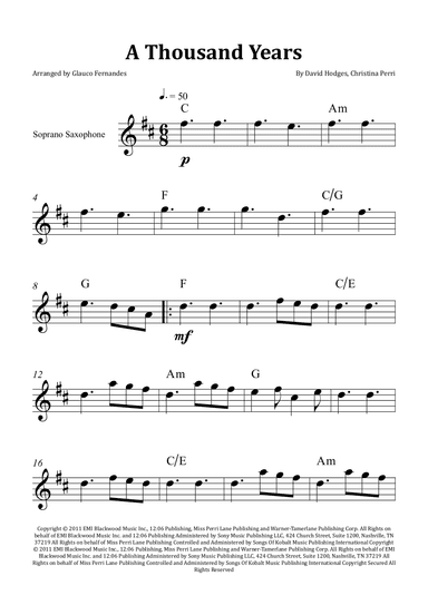 A Thousand Years (arr. Glauco Fernandes)